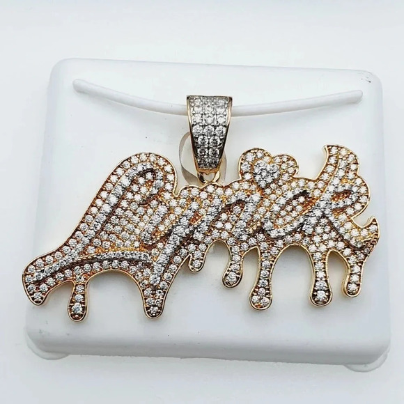 "14K Gold Plated Cubic Zircon Pendant, INUS1BR221 - Picture 5 of 9